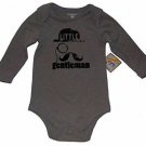 Little Gentleman Mustache Long Sleeve Baby Infant Creeper Bodysuit NEW 18 Mos