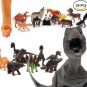 Plastic Dinosaur Figures with Mini Jungle Animal Toys in Clear Case 20 Pc. NEW