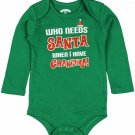 Infant Baby Christmas "Who Needs Santa " Funny One Piece Creeper NEW