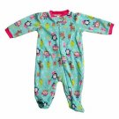 Fleece Christmas Penquins, Owls Baby Footie Pajamas NEW Sz NEWBORN
