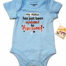Garanimals "My Status Has Been Updated to Awesome!" 1 Pc Creeper Baby Outfit NEW