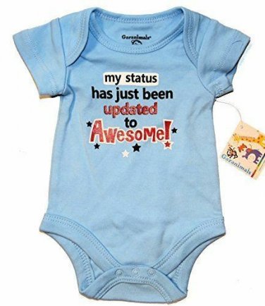 Garanimals "My Status Has Been Updated to Awesome!" 1 Pc Creeper Baby Outfit NEW