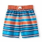 Healthtex Baby Boy Swim Trunk (24 Months) Orange Blue Stripe UPF 50+ NEW