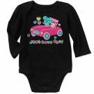 Garanimals Kitty "Girls Just Have Fun" Black Creeper 0-3 Months NEW
