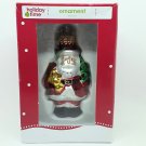 Glass Santa Christmas Holiday Tree Ornament  NEW in Box 3 in