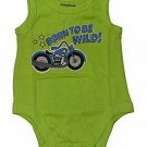 Bright Green Born to Be Wild Motorcycle Tank Top Muscle Sleeves Baby NEW