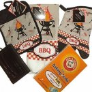 5 Pc BBQ Set w Hints Booklet, Potholder, Oven Mitt, Grill Scrubber and Towel NEW 5 Pc BBQ Set w Hints Booklet, Potholder, Oven Mitt, Grill Scrubber and Towel NEW
