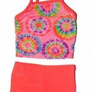 Tie Dye Design Swim Suit Toddler Infant 2 Pc Swimwear (24 mos) Bright Orange NEW
