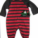 Christmas Stripe Santa on a Train Infant 100% Cotton Sleeper Pajamas Newborn NEW