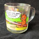 Garfield & Odie Glass Coffee Mug Cup McDonald's Rises to the Occasion 1980