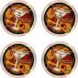 Martini Cocktails Coasters 4 pack Classic Solid Sandstone  NEW - MADE IN USA