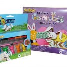 Blue Skies Plus Egg Decorating Craft Kit with Color Tablets, Glitter, Stickers,