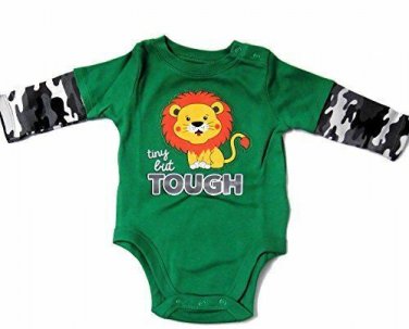 Garanimals Tiny But Tough Lion Design Long SleeveCamo Baby Creeper NEW