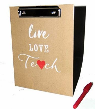 Folding Brown Vinyl clipboard w Lined Tablet Inside, Pocket and Pen Teacher NEW