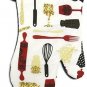 Kitchen Towel Set 4 Pc Kitchen Gadgets Print Towel, 2 Pot Holders Oven Mitt, NEW