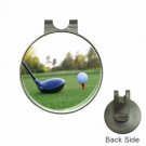 Blue Skies Plus Magnetic Golf Ball Marker Hat Clip Ball and Driver Design NEW