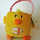 Chick Plush Easter or Halloween Basket - Yellow NEW 6 in high x 6 in Diameter