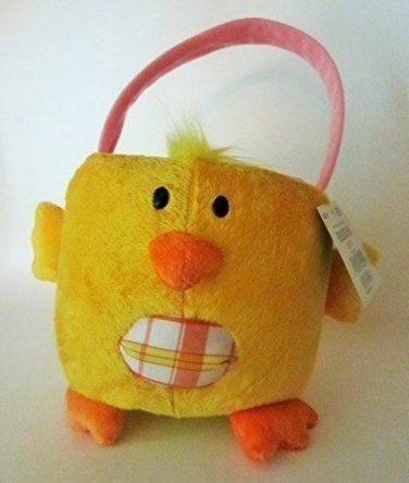 Chick Plush Easter or Halloween Basket - Yellow NEW 6 in high x 6 in Diameter
