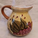 Style Eyes by Baum Bros Fruit Painted Pitcher Ceramic Pottery 8" tall Pre Owned Style Eyes by Baum Bros Fruit Painted Pitcher Ceramic Pottery 8" tall Pre Owned