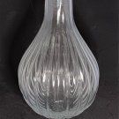 Large Clear Glass Ribbed Fluted Vase, Handmade in Poland, 12 inches Tall