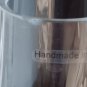 Large Clear Glass Ribbed Fluted Vase, Handmade in Poland, 12 inches Tall