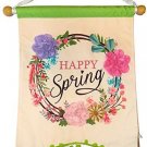 Happy Spring Door Wall Embroidered Canvas Fabric Decoration Wall Door Sign NEW Happy Spring Door Wall Embroidered Canvas Fabric Decoration Wall Door Sign NEW