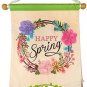 Happy Spring Door Wall Embroidered Canvas Fabric Decoration Wall Door Sign NEW