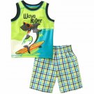 Baby Toddler Boy Wave Runner Cool Shark Tank Shirt and Shorts Outfit Set NEW 3T