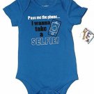 Garanimals Cute "Pass The Phone Selfie" Short Sleeve Baby Creeper Bodysuit NEW