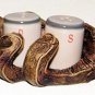 Western Resin Molded Looks Like Leather Glove, Holds Salt and Pepper Shakers NEW