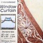 3 piece Beige Floral Embroidered Kitchen Tier and Swag Curtain Set -NEW Sealed