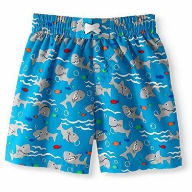 Toddler Boy Swim Trunks Shark Design 24 mos Blue, Gray NEW