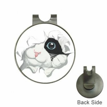 Magnetic Golf Ball Marker Hat Clip Peeking Cat Design NEW