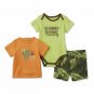 Dinosaur T Rex Design Baby Boy Outfit Set T Shirt, Shorts and Creeper 3 Pc NEW
