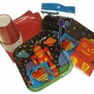 3D Robot Birthday Party Pack Supplies - Plates, Napkins, Silverware, Cups & MORE