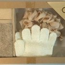 Spa Bath Gift Set - Sisal Belt, Bath Gloves, and a Loofah Mitt NEW