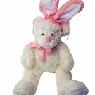 Fluffy White Bear with Pink Bunny Ears Plush Stuffed Toy Appx 16 Inches NEW Fluffy White Bear with Pink Bunny Ears Plush Stuffed Toy Appx 16 Inches NEW