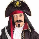 Pirate Tricorn Hat with Skull & Crossbones-Black