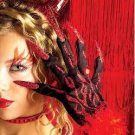 Sexy Devil Glitter Gloves with Fur, Flames & Nails