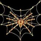 Gold Spiderweb Necklace with Ruby
