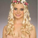 Long Blonde Floral Fairy Wig