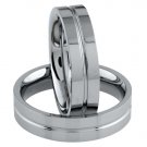 Titanium 6mm Flat Grooved Center Polished Comfort Fit Wedding Band (Size 6-13)