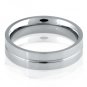 Titanium 6mm Flat Grooved Center Polished Comfort Fit Wedding Band (Size 6-13)