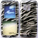 Silver Zebra Snap On Cover Case for SAMSUNG MESSAGER R450