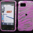 Pink Zebra Snap On Cover Case for Samsung Eternity A867