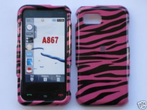 Pink Black Zebra Snap On Cover Case for Samsung Eternity A867