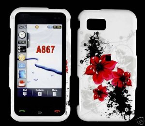 Red Flowers Snap On Cover Case for Samsung Eternity A867