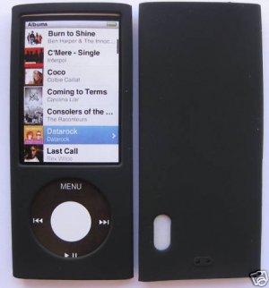 Black Silicone Cover Case for Apple iPod Nano 5 5th Gen