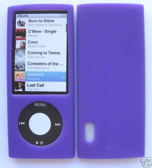 Purple Silicone Cover Case for Apple iPod Nano 5 5th Gen