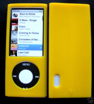Yellow Silicone Cover Case for Apple iPod Nano 5 5th Gen